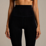 Black Cotton Solid Color Leggings for Women