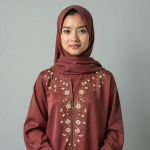 Muslim Silk Kachi Work Tops One Color Ready Made Two Piece For Girls