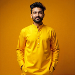 Yellow Cotton Exclusive Long Sleeve Panjabi for Men