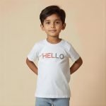 Boys Printed Pure Cotton T Shirt (HELLO)