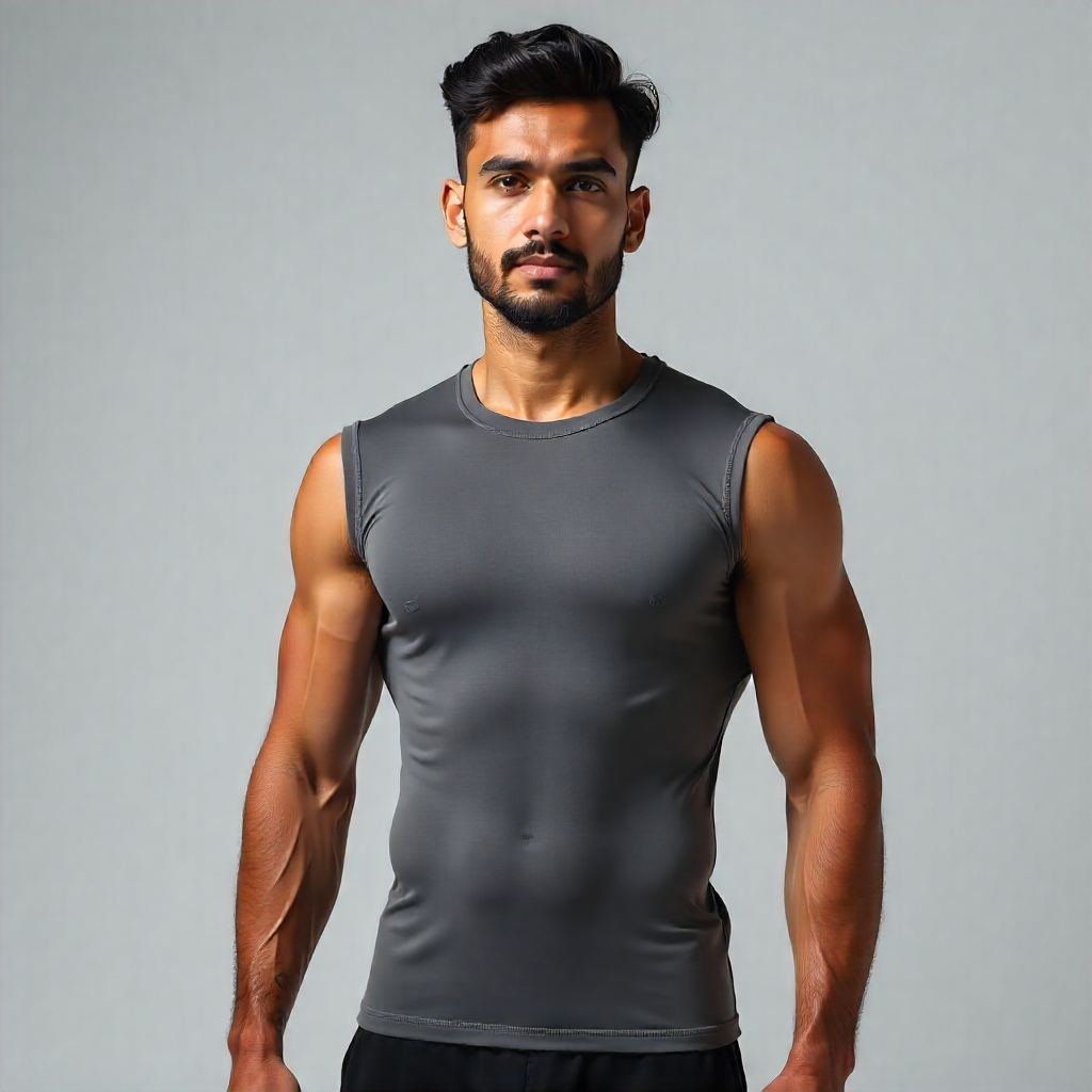 ht4 GYM Screen full sleevless dry fit inner skin tshirt - Image 1