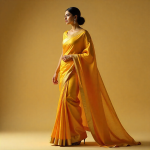 Tangail Half Silk Golden Saree for Women