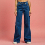 Ladies High waisted Wide Leg Jeans